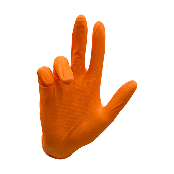 Orange Heavy Duty Nitrile Grip Gloves