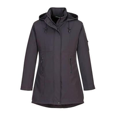 TK42 - Carla Women's Hooded Softshell Jacket Charcoal Grey